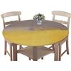 Chickwin-Shop Chickw11 Moderno Tinta Unita Rotonda Tovaglia con Bordo Elastico, Copritavolo Impermeabile Antiscivolo, Tovaglia per Cucina, Picnic, Interno e Esterno (Giallo,180 cm)