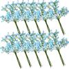 GleamGlide Velo artificiale azzurro, set da 10 mazzo di fiori secchi, piccolo | Aspetto realistico, steli flessibili, facili da pulire, colore durevole, versatile, set voluminoso