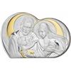 Generico Brera Icona Sacra Famiglia, Quadro in Argento e Oro, Cuore 26x17 cm