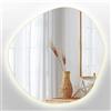 Generic Specchio Organico Illuminato 87x86 cm Luci LED Calde da Parete Sospeso Forma Irregolare Grande Specchio con Illuminazione Stile Industriale Perfetto per Interni Boho