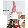 Lanpn Gnomi Puntale Stella Albero Natale, Elegante Grande Gnomo Nano Punta, Stelle con Cappello a Cilindro e Gamba per Decorazioni Interni (Rossa)