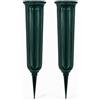 Qubnydg 2 Pezzi Vases Funéraires avec Pointes et Fleurs en Mousse Florale | Vases Verde pour Cimetière 7.50 x 7.50 x 25cm, Vase en Plastique Robuste pour Fiori Artificiali per Cimitero