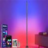Sylvwin Lampada da terra a LED, RGB LED, lampada angolare con controllo APP e telecomando, musica Sync, lampada da terra RGB con telecomando, 16 milioni di colori, modalità musica per camera da letto, sala