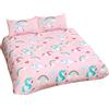I Believe in Unicorns Set composto da copripiumino e federa per letto singolo, motivo: I Believe in Unicorns, colore: rosa