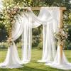 AOROPS Tessuto in tulle bianco, 12 m x 160 cm, morbido tulle, tessuto per decorare | Gonna in tulle bianco, runner da tavolo per matrimoni, tende, archi nuziali, feste, regali, fai da te
