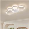 Qamra Moderna plafoniera led soffitto, 76 cm plafoniera soffitto per soggiorno | Bianco, corpo in metallo e acrilico, 4000K bianco neutro, 3500 lm, 48 W, adatto per camera da letto, sala da pranzo e cucina