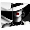 islandburner Quadro su tela donna con cappello e labbra rosse in bianco e nero per camera da letto amanti dell'arte galleria immagini murali poster