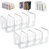 ASOUUNLD 2 Pz Portariviste in Acrilico con 4 Scomparti,Fermalibri in Acrilico per Scaffale 4 Scomparti,Divisori per Borse Donna Armadio,Divisori per Mensole in Plastica per Ufficio e Biblioteca