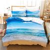 LUYAPOND Copripiumino Matrimoniale 260x240 Mare Blu, Set di Biancheria da Letto in Microfibra, 1 Piumone Matrimoniale 240x260 cm + 2 Federe 50x80 cm
