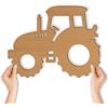 Namofactur Lampada da parete a forma di trattore, luce notturna per cameretta dei bambini, ragazze, ragazzi, in legno MDF, funzionamento a batteria