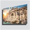 Printerland Quadro moderno XXL ROMA 70x100 cm città Fontana di Trevi tramonto alba sunset - STAMPA SU TELA Quadri Moderni XXL Arte Moderno Arredamento arredo Cucina Soggiorno Camera da letto