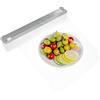QWORK® Distributore di Pellicola Alimentare Magnetico, Porta Pellicola con taglierina, Montaggio a Parete Porta Rotoli Alluminio e Pellicola con Pellicola Alimentare 50M