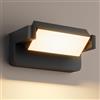 Aipsun 24W LED applique da esterno per interni, Nero,3000K | lampada da per esterni a parete con pannello orientabile a 350° Applique da esterno per garage terrazza Giardino, IP65,1500LM