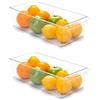 Acan Tradineur - Confezione da 2 Cassetti organizzatori Riutilizzabili per frigorifero N° 11 - Fabbricato in Polistirene - Contenitore di plastica Trasparente - 10 x 18 x 37 cm