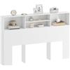 HOMCOM Testiera Letto Autoportante 160 cm con Scomparti, Bianco | Testiera Letto Matrimoniale, Moderno con 4 Spazi Aperti, 160x20.2x108.2 cm
