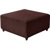 Highdi Copri Pouf Quadrato Elasticizzato, Copri Poggiapiedi Ottomano Poltrona in Jacquard Ispessito Tinta Unita, Coprisgabello Lavabile per Soggiorno Camera da Letto (Marrone,70x70x40cm)
