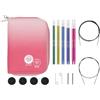 KnitPro Kit ferri intercambiabili Zing - 5 paia di ferri circolari da 5,25 con accessori Zing Starter Set, codice colore per principianti, professionisti e confezione regalo