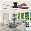 Depuley Ventilatore da soffitto moderno con luce: ventilatori piccoli neri da 42 pollici per camera da letto - ventilatori da soffitto ad incasso regolabili con telecomando 5 pale in noce invertito