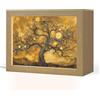 OnlyWow© Lampada Da Tavolo [template] 20x15 cm Luce Notturna LED Desk Lamp Bajour Comodino Ufficio Night Light Bedroom Albero della vita - Astratto - Oro