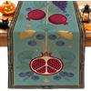 Generic Runner da tavola autunnale a tema arte botanica melograno, 33 x 183 cm | Stampa artistica botanica, runner da credenza, bordo geometrico artistico, tema autunnale, lino sintetico resistente