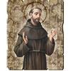 F.LLI BONELLA Fratelli Bonella | Quadro In Legno Sagomato Stile Vintage di San Francesco f.to 19x24 cm | Made in Italy