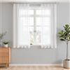 Vangao Tende per Interni a pacchetto per finestre camera da letto Cucina, Soggiorno corte Tende Bianche Trasparenti L 140 x A 145 cm Moderne 2 pezzi, Curtains per binario a soffitto cameretta