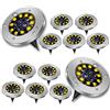 vankada Luci solari da giardino, a energia solare, da esterni, 8 LED, impermeabili, luminose luci da giardino, a disco, per sentieri, prato, cortile, pedana