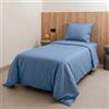 Sognoro Parure Copripiumino Singolo 140x200 Cotone 100%, con Federa 65x65 | 300 Fili, Raso di Cotone Morbido, 100% Cotone Pettinato, Lavabile in Lavatrice, Chiusura a Busta, Ideale per l'Autunno