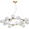 GASIASHOP SRL LAMPADARIO LED A SOSPENSIONE IN METALLO DI COLORE BRONZO DOTATO DI 15 SFERE IN VETRO DA 10CM CON ATTACCO G9 MAX 150W