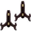Bremorou Espositore in legno nero in legno di pino bordeaux e acciaio al carbonio, supporto decorativo per piatti, cornici e opere d'arte, cavalletto da tavolo, 12 cm