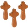 BOBOZHONG Croce in legno intagliato,3 pezzi Piccole croce crocine in legno, Croci tascabili portafortuna,sollievo dallo stress,Holding Cross Decorazione Religiosa Per La Casa