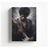 Generico Quadro su Tela Pop 'JIMI MUSICA HENDRIX #10'- Stampa XL Minimalista Bianco/Nero con Accenti Azzurri - Arredo Murale Luxury Statement per Appartamento Moderno IDEA REGALO Adulto