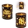 QLK Set di 12 Portacandele per Compleanno, Decorazione da Tavolo, per 18° Compleanno, per Ragazzo, 18 Anni, Decorazione per Candele, Scaldavivande o Candele