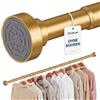 Supforce Asta per Vestiti Senza Fori, Asta regolabile 43-175cm, Dorata | Asta appendiabiti telescopica antiscivolo, resistente, regolabile, per guardaroba, bagno, lavanderia, camper