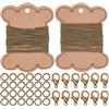 SOFPLATE 1 scatola Da 10 m/32.8 piedi di Catena A Maglie In Ottone con Fermaglio per Carta Catena A Cavo In Bronzo Antico Collana A Maglia Barbazzale con 20 moschettoni e 100 anellini per La Creazione