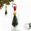 Generic Ornamento in vetro per albero di Natale registrabile con messaggio vocale | Mini albero di neve in vetro trasparente, decorazione mensola mensola caminetto, riproduzione di dischi audio in sughero