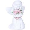 Acunny Statua di angelo, Statua di cherubino, Statua di angelo in resina | con fiori, statue e statuette d'angelo, scultura d'angelo, decorazione per la casa, piccole figure di fate in bianco per