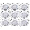Oktaplex lighting Sedan Set di 9 faretti LED - dimmerabili - 5 W 3000K 230V 380lm bianco caldo 110° - Spot cromo, dimensione foro 60-70 mm