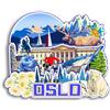 Quwsne Magnete da frigorifero Oslo Norvegia Magnete da frigorifero souvenir da viaggio in città regali turistici 3D classici punti di riferimento artigianali fatti a mano decorazione per la casa2262