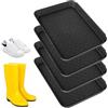 DELAESI Set di 4 vassoi scolapiatti per scarpe, 35 x 27 x 3 cm, con bordo rialzato, in plastica, per scarpe, pioggia, autunno e inverno