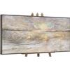 YS-Art Quadro Dipinto a Mano Originale - Paesaggio Marino Astratto Beige