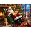 KEYIFA Christmas Diamond Painting Kit Completo, Babbo Natale e Pupazzo di Neve 5D DIY Creativi Diamond Painting per Adulti, Crystal Art Regalo Pittura Adulti, Decorazioni Per Pareti 40x30CM