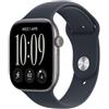 Apple Watch Series 12 GPS, cassa 42 mm in alluminio grigio siderale con cinturino Sport blu marino - S/M
