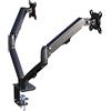 Hyvarwey G08-24 doppio Monitor staffa di montaggio da tavolo per schermi LCD da 13 a 27 pollici ruotare e inclinare regolare supporto da tavolo a due bracci