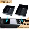 TEKSY Per Tesla Model Y Juniper 2025 2026 Model 3 Highland 2024, Scatola portaoggetti per occhiali e bracciolo superiore per console centrale