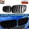 NONE Auto Griglie Anteriori Rene Per BMW SERIE 1 E81 E82 E87 E88 5DR 3DR Nero Lucido Rene Griglie Dual Slat 2007-2013