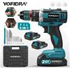 YOFIDRA 3IN1 Trapano a percussione elettrico 25 + 3 Coppia Tenuto in mano Cordless Trapano a percussione Lavorazione del legno Strumento elettrico per Makita 21V Batteria Spille