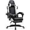 GTPLAYER Sedia da gioco GTPLAYER sedia da gioco sedia da ufficio ergonomica poggiapiedi regolabile lombo e cuscini sedia da gioco