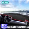 YaLumei Per Honda Civic 10th Gen 2016 2017 2018 2019 2020 Cruscotto Dell'automobile Copertura Parasole Tappetini Evitare La Luce Pad Anti-UV Tappeto accessori