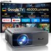 Wimius 1200ANSI Proiettore 4K Google TV Laser WiFi6 1080P Full HD 20W Altoparlanti Home Theater Proiettori di film per Netflix Beamer